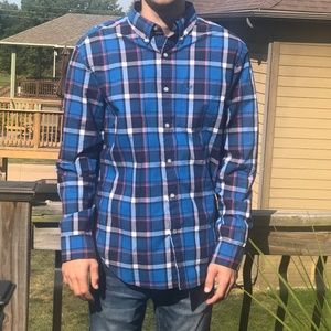 American Eagle plaid oxford button-up shirt